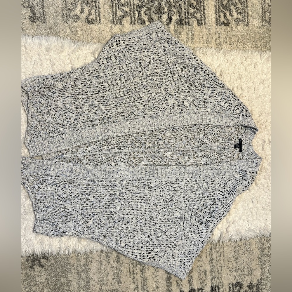 Gray/Blue Knit Cardigan